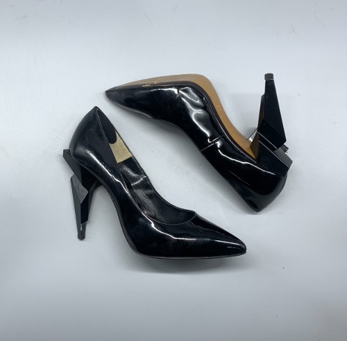 Fendi Black Patent Leather Diamond Heel Pumps 235mm(37.5)(ss648)