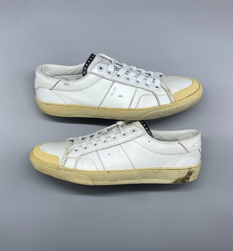 Saint Laurent Paris White Low Top Leather Sneakers 270mm(42.5)